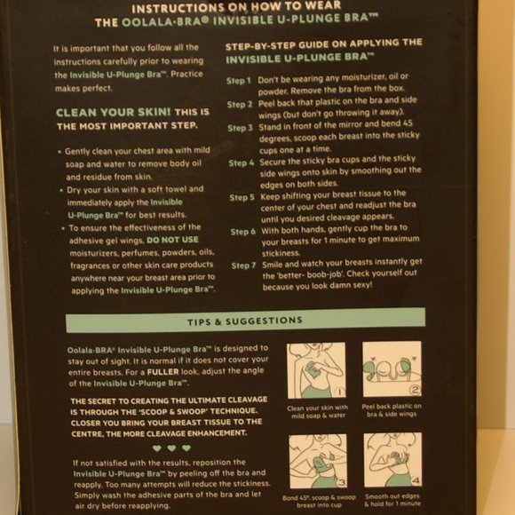 Oolala Adhesive Silicone Bra U-Plunge D - Picture 3 of 5